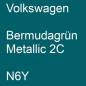 Preview: Volkswagen, Bermudagrün Metallic 2C, N6Y.